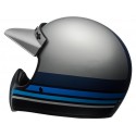Casque BELL Moto-3 Matte Silver/Black/Blue Stripes taille XL