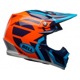 Casque BELL Moto-9 Mips Gloss Blue/Orange District taille XL