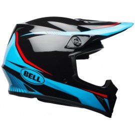 Casque BELL MX-9 Mips Gloss Black/Cyan/Red Torch taille L