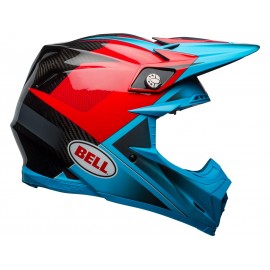 Casque BELL Moto-9 Flex Gloss/Matte Cyan/Red Hound taille XXL