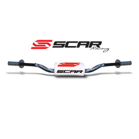 Guidon Ø28,6mm sans barre SCAR O² RC High aluminium Dark Blue/mousse blanche