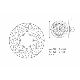 Disque de frein BREMBO Oro rond fixe
