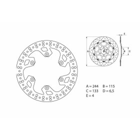Disque de frein BREMBO Oro rond fixe