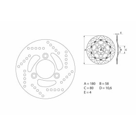 Disque de frein BREMBO Oro rond fixe