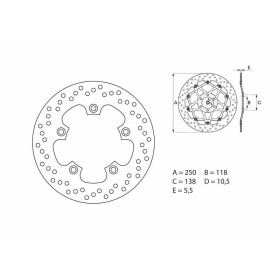 Disque de frein BREMBO Oro rond fixe