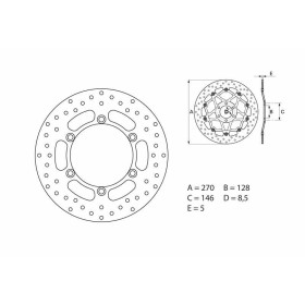Disque de frein BREMBO Oro rond fixe