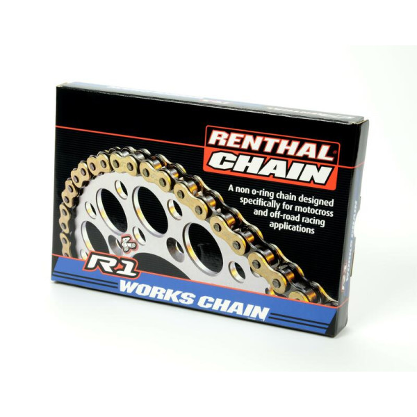 Chaîne de transmission RENTHAL 428 R1 Works or/noir 134 maillons