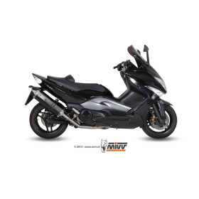 Ligne complète MIVV Speed Edge inox silencieux acier noir/casquette carbone Yamaha T-Max 500