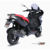 Ligne complète MIVV Stronger acier noir/casquette carbone Gilera Nexus 300