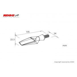 Clignotant KOSO Mars LED noir/translucide universel vendu à l'unité