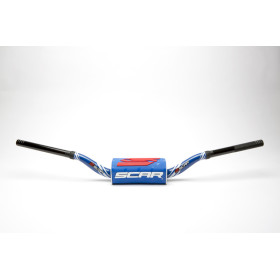 Guidon Ø28,6mm sans barre SCAR O² aluminium bleu/mousse bleu