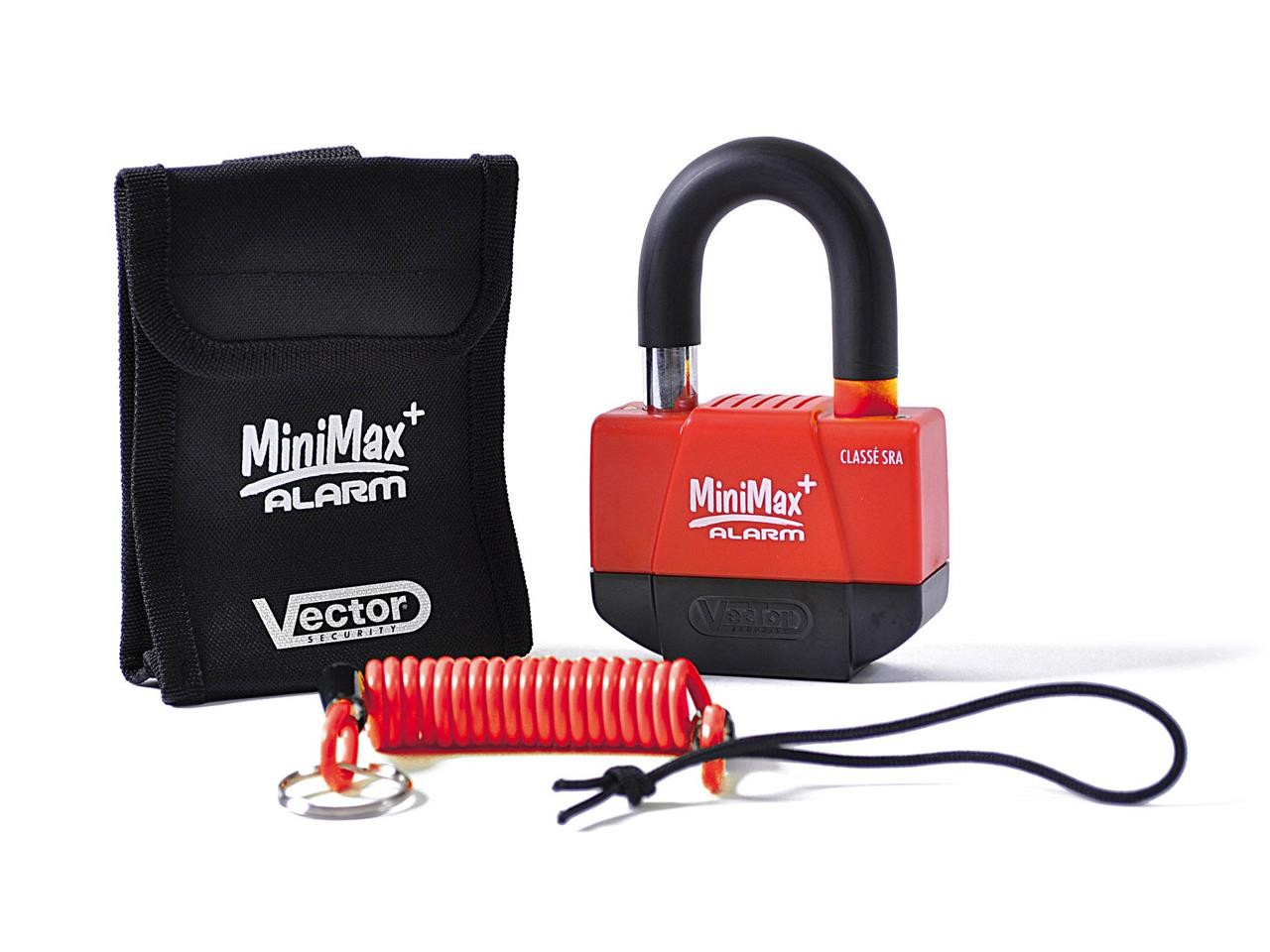 Antivol bloque-disque VECTOR Minimax+ SRA avec support moto Homologué  Assurance