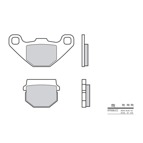 Plaquettes de frein BREMBO 07026CC organique