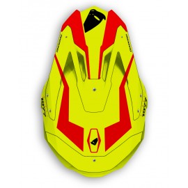 Casque UFO Diamond jaune fluo/rouge taille S