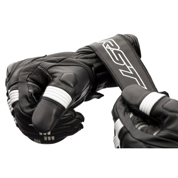 Gants RST Pilot CE cuir - noir/blanc taille S
