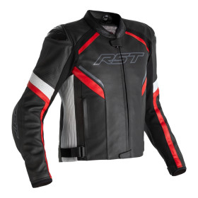 Veste RST Sabre Airbag cuir - noir/blanc/rouge taille XL