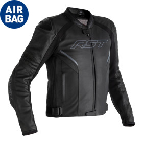 Veste RST Sabre Airbag cuir - noir/jaune fluo taille M