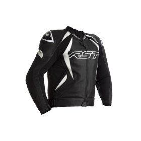 Blouson RST Tractech EVO 4 cuir - noir bandes blanches taille L