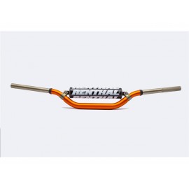 Guidon Ø28,6mm avec barre RENTHAL Twinwall replica Villopoto/Stewart orange/mousse noire