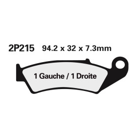 Plaquette de frein Nissin 2P215GS semi-metallique 