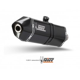 Silencieux MIVV Speed Edge inox brossé noir/casquette carbone Triumph Tiger 1050 Sport