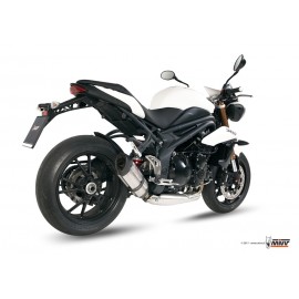 Silencieux MIVV Suono inox/casquette carbone Triumph Speed Triple 1050