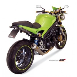 Silencieux MIVV X-Cone Plus inox satiné/casquette alu Triumph Speed Triple 1050