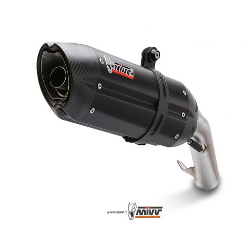 Silencieux double MIVV Suono inox brossé noir/casquette carbone KTM