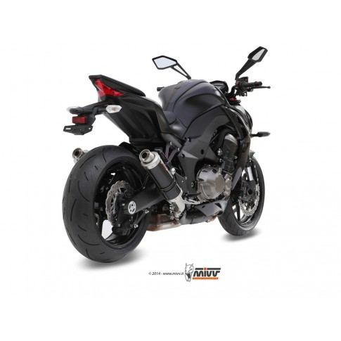 Silencieux double MIVV GP inox brossé noir Kawasaki Z1000
