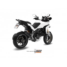 Silencieux MIVV Suono inox brossé noir/casquette carbone Ducati Multistrada 1200