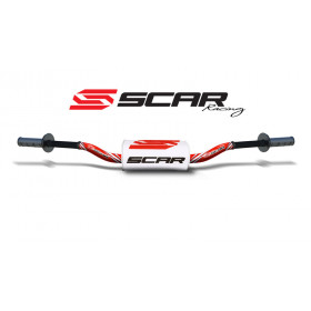 Guidon Ø28,6mm sans barre SCAR O² McGrath/Short aluminium rouge/mousse blanche