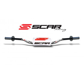 Guidon Ø28,6mm sans barre SCAR O² McGrath/Short aluminium blanc/mousse blanche