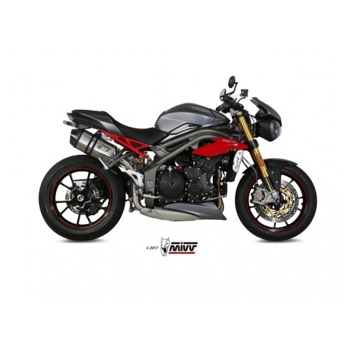Silencieux MIVV Speed Edge double inox/casquette carbone Triumph Street Triple 1050