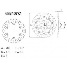 Disque de frein BREMBO Oro rond fixe