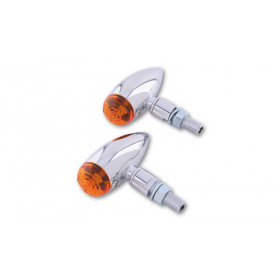 Clignotant  HIGHSIDER smart Micro-Bullet homologué - verre orange - la paire