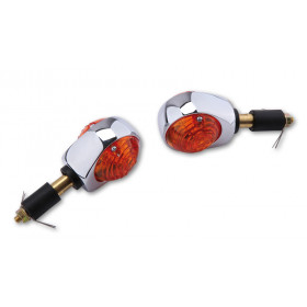 Clignotant de guidon HIGHSIDER smart Ochsenauge homologué - verre orange - la paire