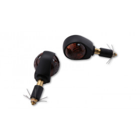 Clignotant de guidon HIGHSIDER smart Ochsenauge homologué - verre fumé - la paire