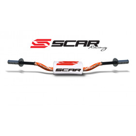 Guidon Ø28,6mm sans barre SCAR O² McGrath/Short aluminium orange/mousse blanche