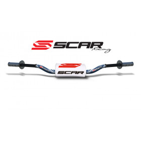 Guidon Ø28,6mm sans barre SCAR O² Yamaha aluminium Dark Blue/mousse blanche