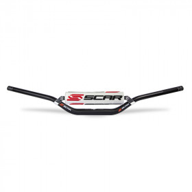 Guidon Ø22,2mm avec barre SCAR S² Medium aluminium noir/mousse blanche