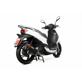 Ligne complète SCOPRION Serket inox silencieux noir céramique/casquette noir ABS Peugeot Tweet 125