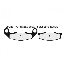 Plaquette de frein Nissin 2P280NS semi-metallique  