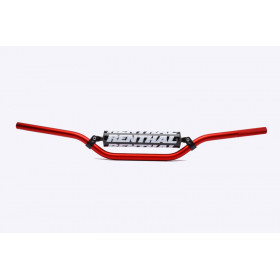 Guidon Ø22,2mm avec barre RENTHAL Classic Enduro rouge/mousse noire