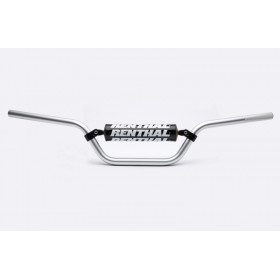 Guidon Ø22,2mm avec barre RENTHAL Classic Quad argent/mousse noire