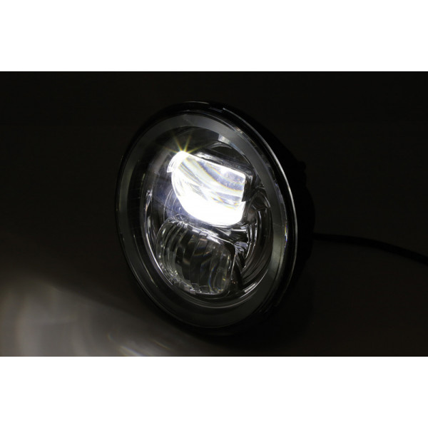 Insert de phare LED HIGHSIDER pro Type 7 - 5 3/4 pouces - avec feu de stationnement - rond - homologué E - noir