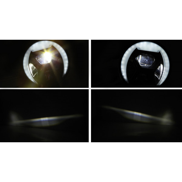 Insert de phare LED HIGHSIDER pro Type 8 - 7 pouces - homologué E - noir - à l'unité