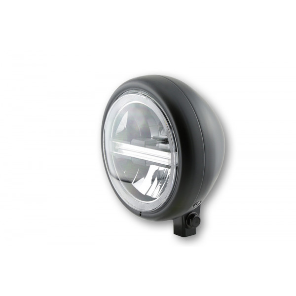 Feu avant LED HIGHSIDER pro Pecos Type 6 - 5 3/4 pouces - fixation inférieure - avec TFL - noir