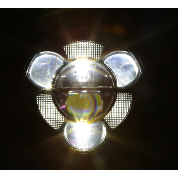 Feu avant LED HIGHSIDER pro Frame-R1 Type 11 - 7 pouces - fixation inférieure - noir