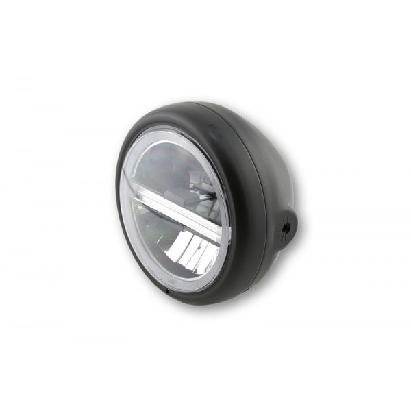 Feu avant LED HIGHSIDER pro Pecos Type 6 - 5 3/4 pouces - fixation latérale - avec TFL - noir