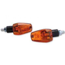 HIGHSIDER smart IMOLA 1 Mini Indicator, Black, Yellow Lens, E-Approved, Short Arm, (Pair)